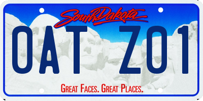 SD license plate 0ATZ01