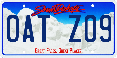 SD license plate 0ATZ09