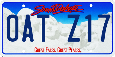 SD license plate 0ATZ17