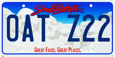 SD license plate 0ATZ22