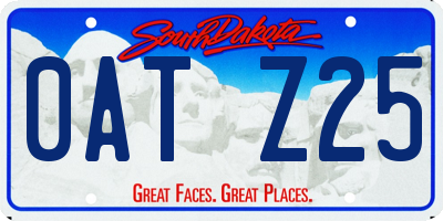 SD license plate 0ATZ25
