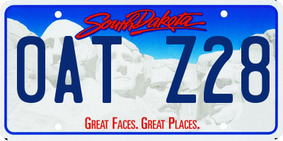 SD license plate 0ATZ28
