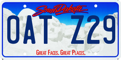 SD license plate 0ATZ29