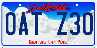 SD license plate 0ATZ30