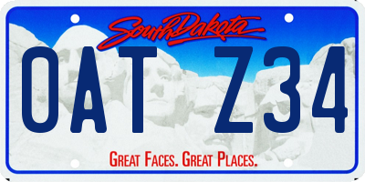 SD license plate 0ATZ34