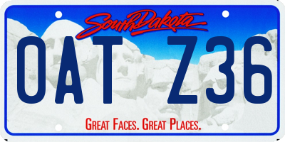 SD license plate 0ATZ36