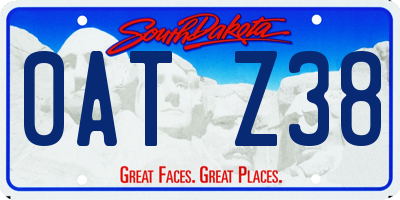 SD license plate 0ATZ38