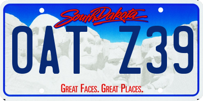 SD license plate 0ATZ39