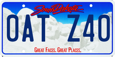 SD license plate 0ATZ40