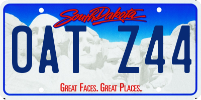 SD license plate 0ATZ44