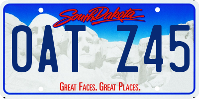 SD license plate 0ATZ45