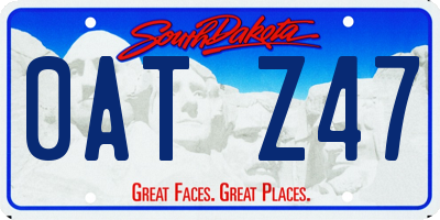 SD license plate 0ATZ47