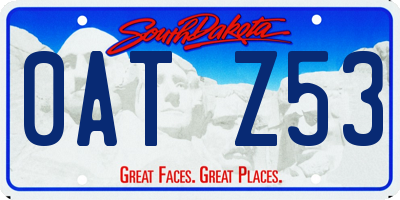 SD license plate 0ATZ53