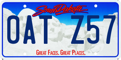 SD license plate 0ATZ57