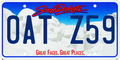 SD license plate 0ATZ59