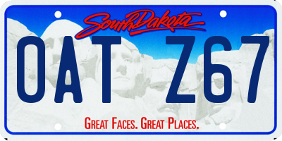 SD license plate 0ATZ67