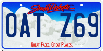 SD license plate 0ATZ69