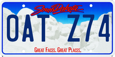 SD license plate 0ATZ74