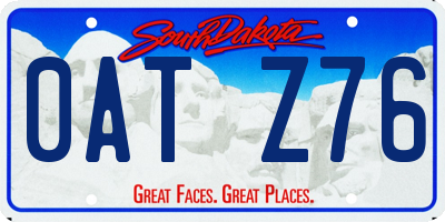 SD license plate 0ATZ76