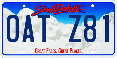 SD license plate 0ATZ81