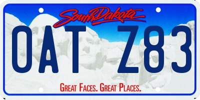 SD license plate 0ATZ83