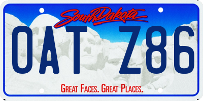 SD license plate 0ATZ86