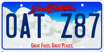 SD license plate 0ATZ87