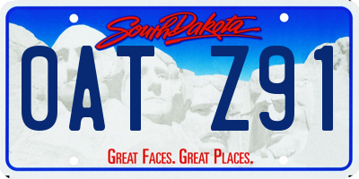 SD license plate 0ATZ91
