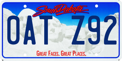 SD license plate 0ATZ92