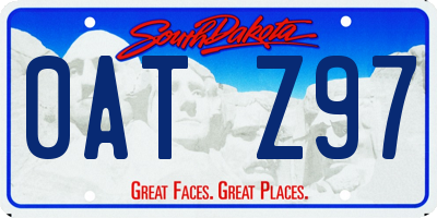 SD license plate 0ATZ97