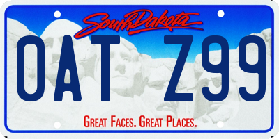 SD license plate 0ATZ99