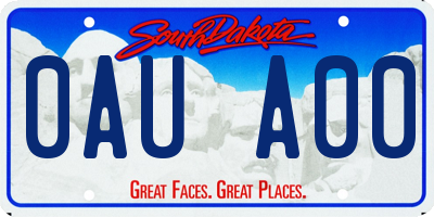 SD license plate 0AUA00
