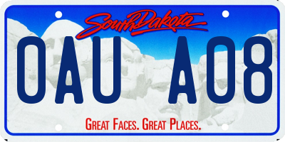 SD license plate 0AUA08