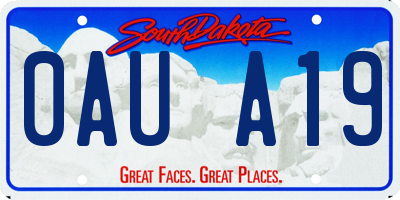 SD license plate 0AUA19