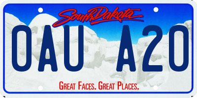 SD license plate 0AUA20