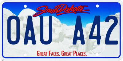 SD license plate 0AUA42