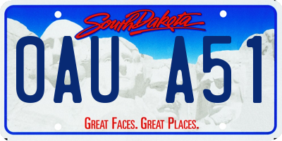 SD license plate 0AUA51