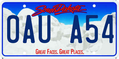 SD license plate 0AUA54