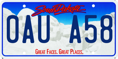 SD license plate 0AUA58
