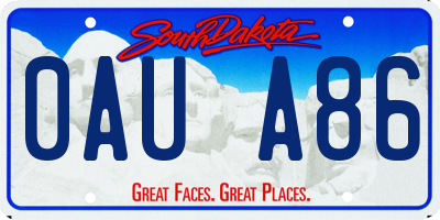 SD license plate 0AUA86