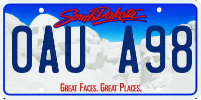 SD license plate 0AUA98