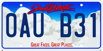 SD license plate 0AUB31
