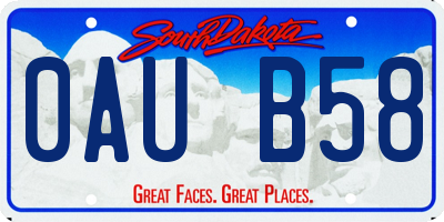 SD license plate 0AUB58