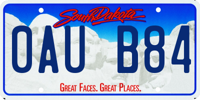 SD license plate 0AUB84