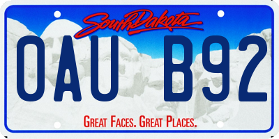 SD license plate 0AUB92