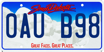 SD license plate 0AUB98