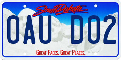 SD license plate 0AUD02