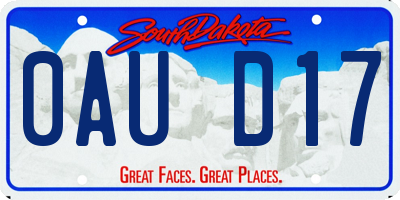 SD license plate 0AUD17