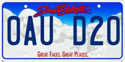 SD license plate 0AUD20