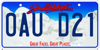 SD license plate 0AUD21